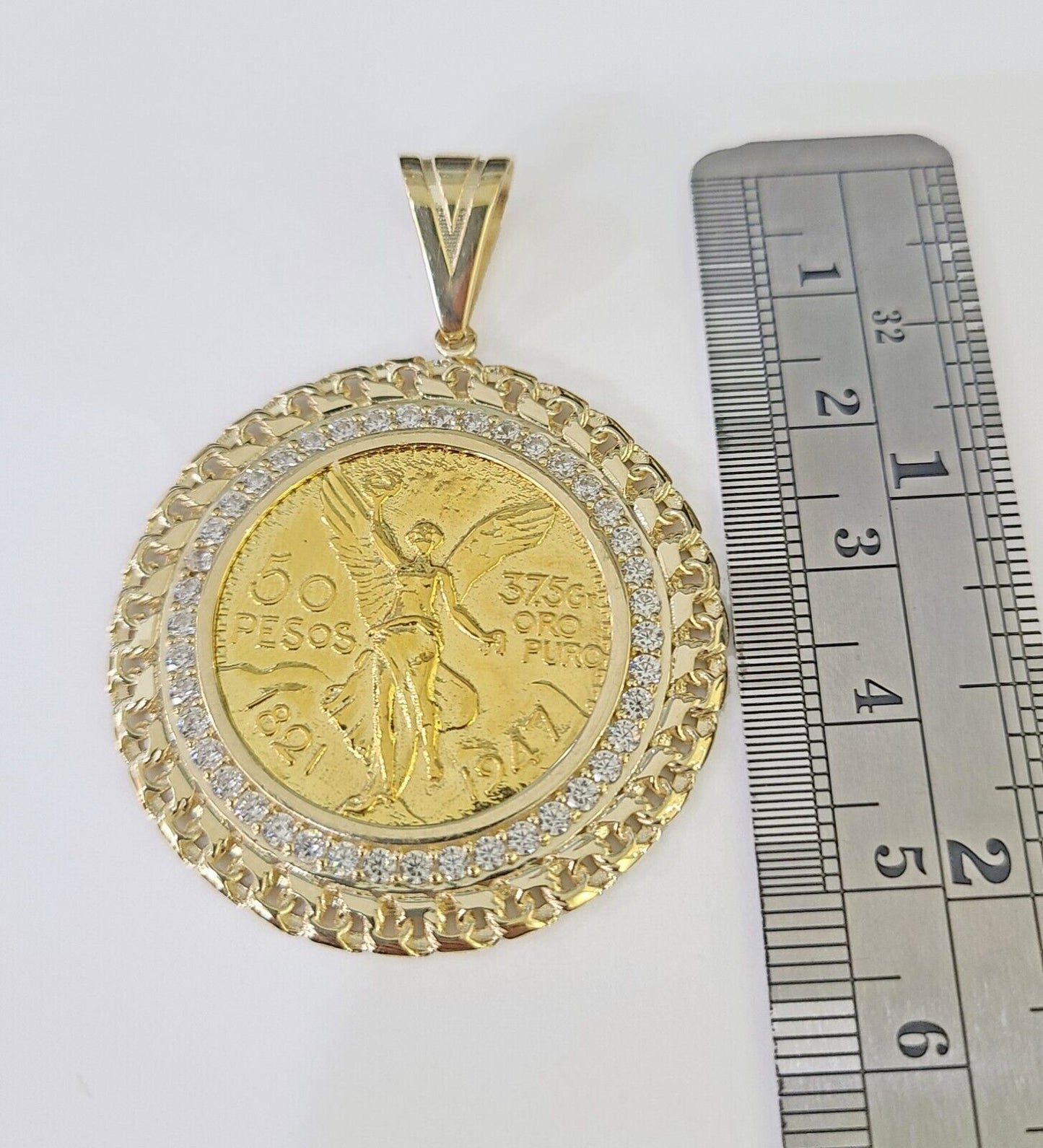 10k Centenario Coin Charm Yellow Gold 50 Pesos 1947 Mexican Coin