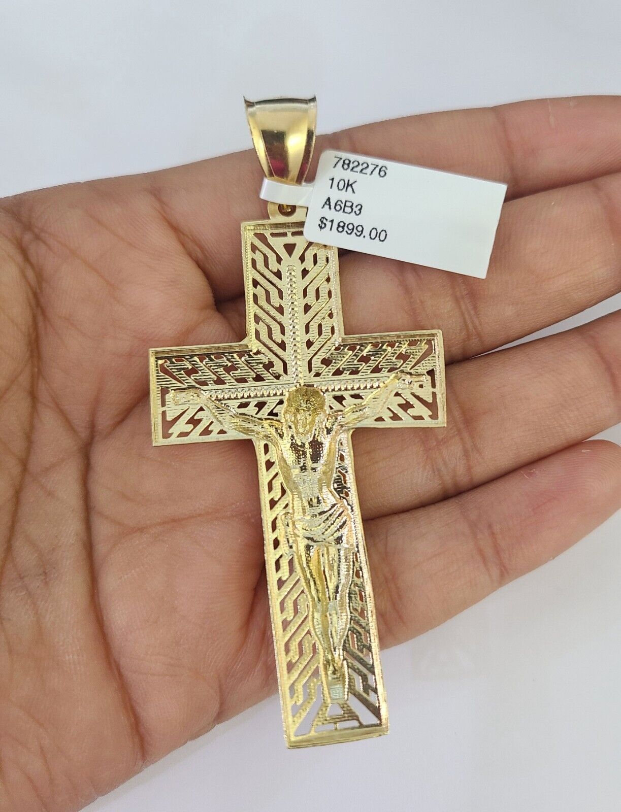 10K Franco Chain Jesus Crucifix Cross Pendant Charm Necklace 20"-28" 4mm Gold