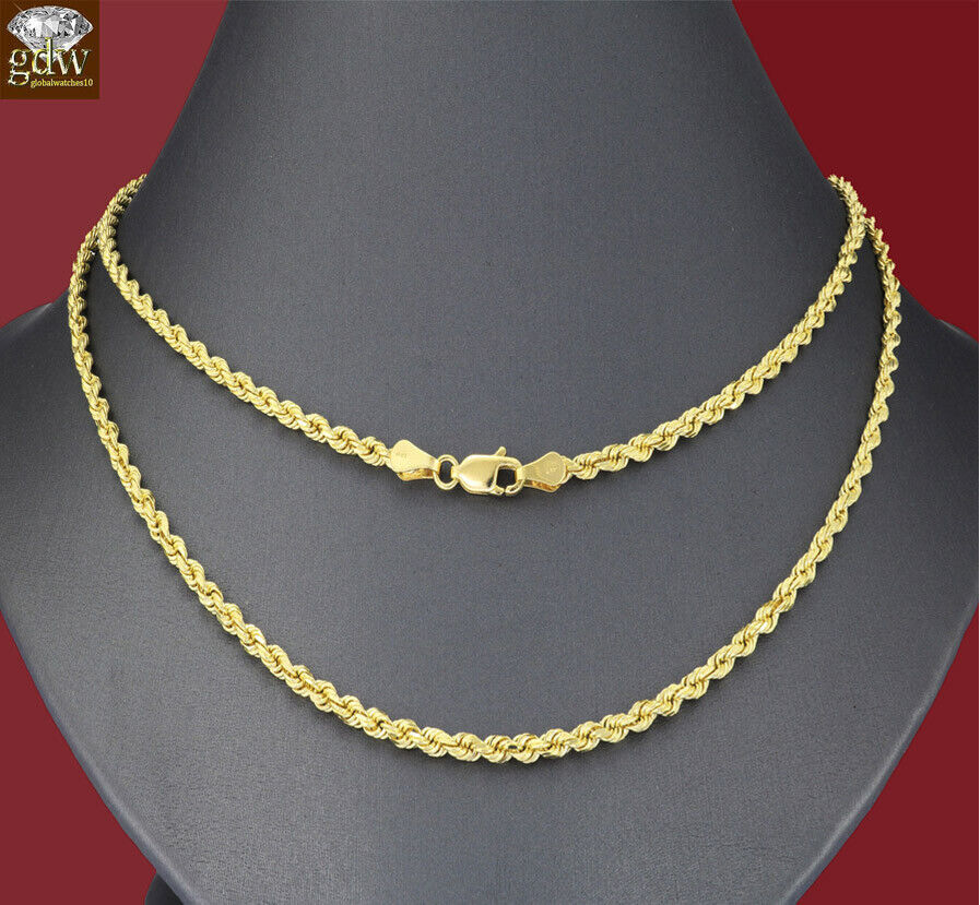 REAL 14k Yellow Gold Rope Chain 20" 22" 24" 26" 28" 30" Necklace