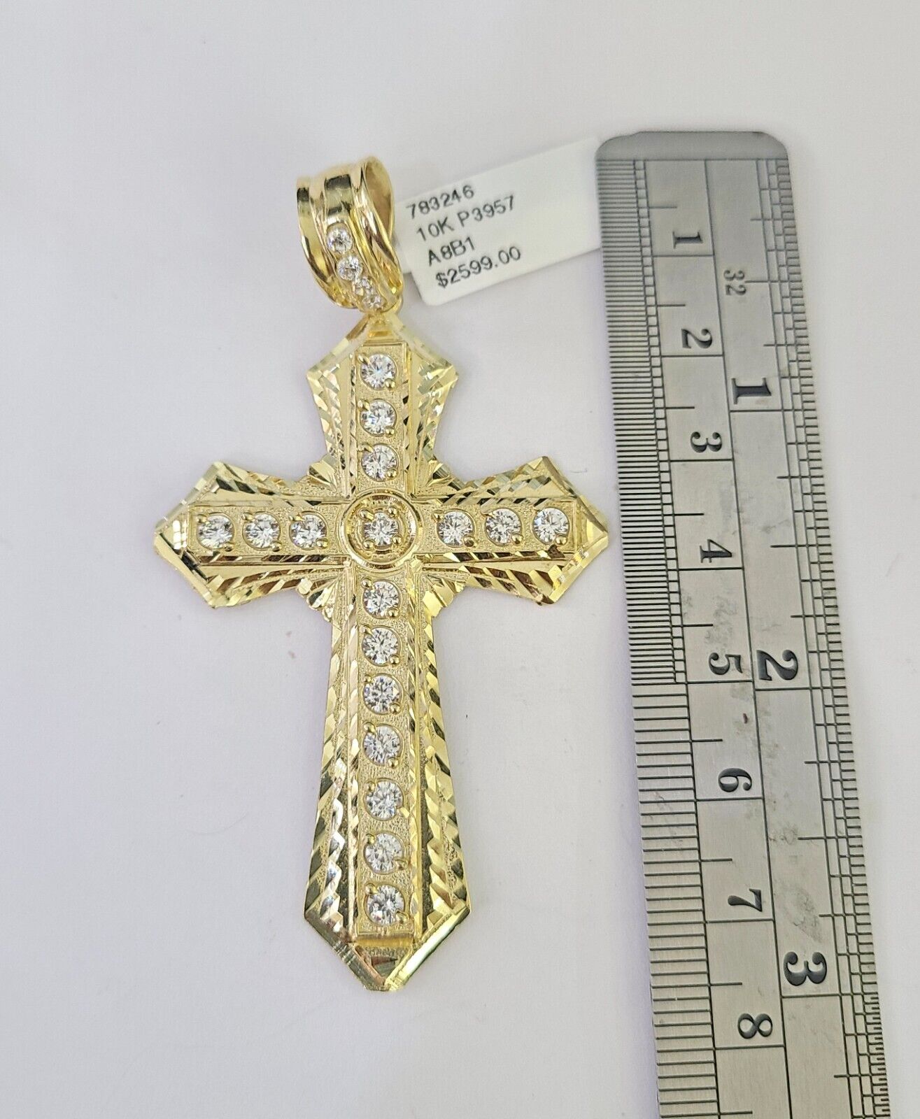 10K Franco Chain Jesus Cross Pendant Charm Necklace 20"-26" 5mm Gold SET Yellow