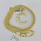 10k Gold Initial C Charm Rope Chain 16"-26" 2.5mm SET Necklace Alphabet Pendant