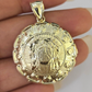 Real 10K Jesus Virgin Mary Pendent Charm 10kt yellow Gold 1" Guadalupe