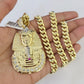 10K Miami Cuban Link Chain Pharaoh Pendent Charm 8mm 20"-30" Necklace Gold