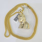 10K Franco Chain Jesus Head Pendant Charm Necklace 20"-26" 2.5mm Yellow Gold