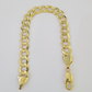 10k Solid Cuban Curb Link Bracelet Gold 9.5mm 8 Inches Real Yellow Gold