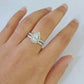 Real 14k White Gold Diamond Ladies Ring Band Set Tear Drop 2CT Natural Diamond