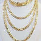 10K Solid Figaro Link Chain Necklace Yellow Gold 4.5mm 20" 22" 24" 10kt