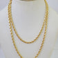 18k Real Solid Rope Chain Yellow Gold 3mm 18"-26" Inch Genuine 18kt Necklace