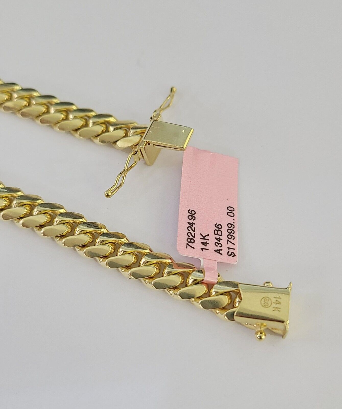 14K Solid Yellow Gold Miami Cuban Bracelet Box Clasp 8.5" Inch 7mm Link
