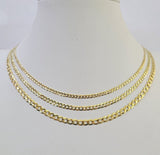 10k Gold Cuban Curb Necklace Chain 3mm 4mm 5mm 18-28 Inches 10kt Yellow Real