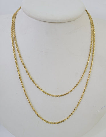 18k Real Solid Rope Chain Yellow Gold 2mm 20" Inch Genuine 18kt Necklace