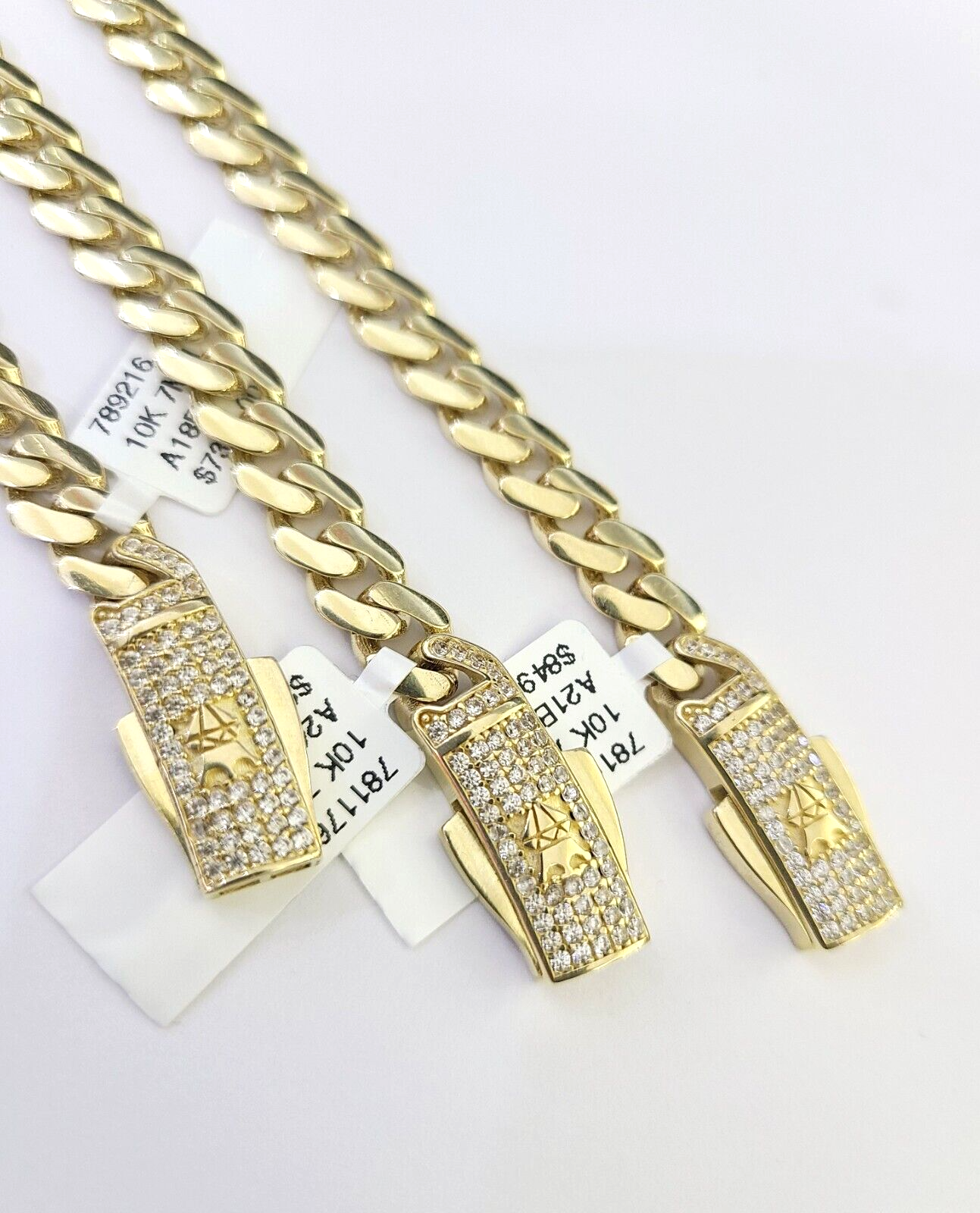 Real 10k Royal Monaco Chain 7mm 16-24 inches Necklace Yellow Gold Box Clasp