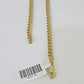 Real 10k Miami Cuban Chain Praying Hands Charm Set 4mm Yellow Gold Necklace