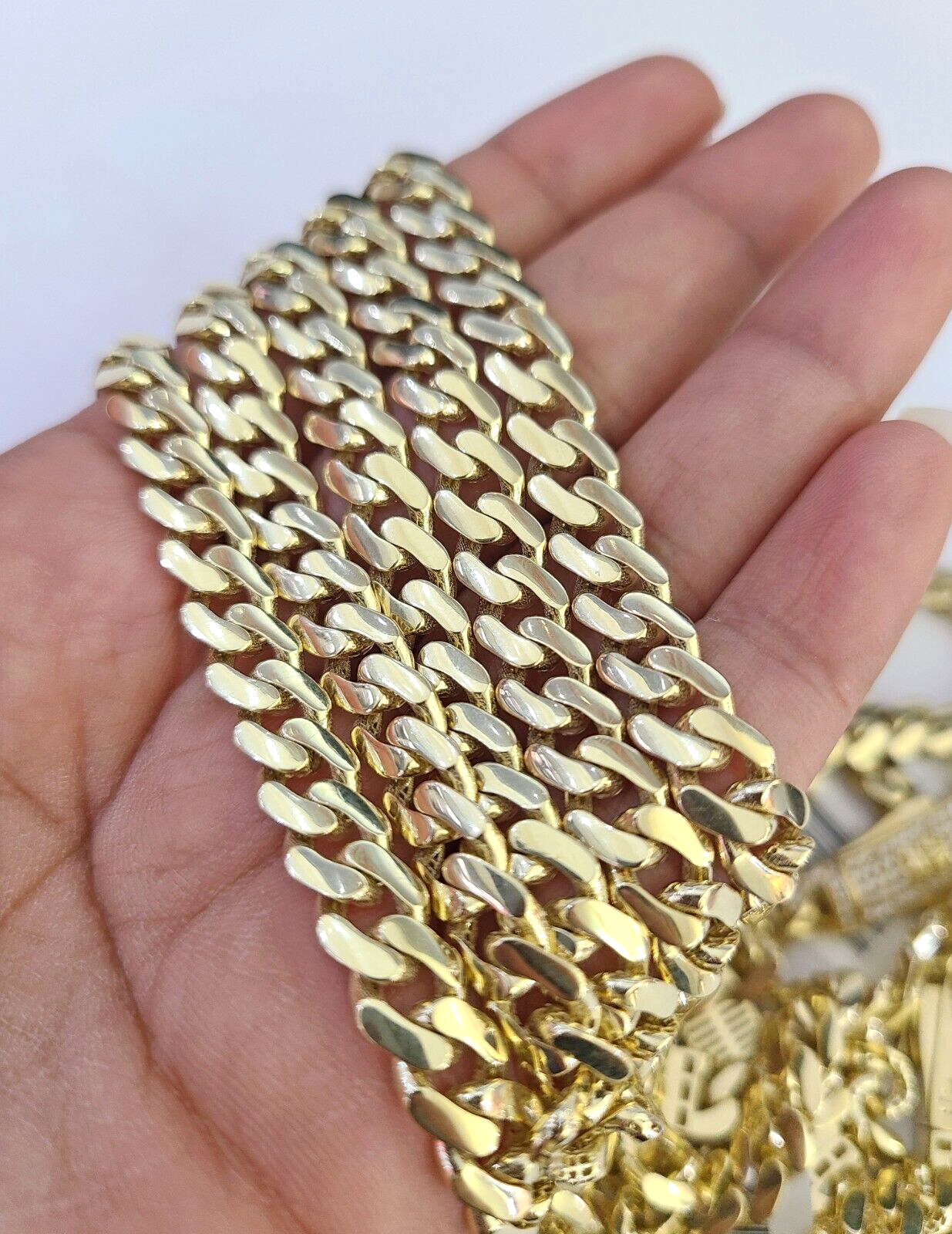 Real 10k Royal Monaco Chain 7mm 16-24 inches Necklace Yellow Gold Box Clasp