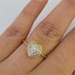 Real 10k Hearts Diamond Ladies Ring Women Casual 10Kt Yellow Gold