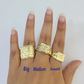 10k Nugget Cuban Ring Yellow Gold Women Men Real Genuine 10Kt