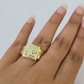 10k Nugget Ring Yellow Gold Women Men Real Genuine 10Kt
