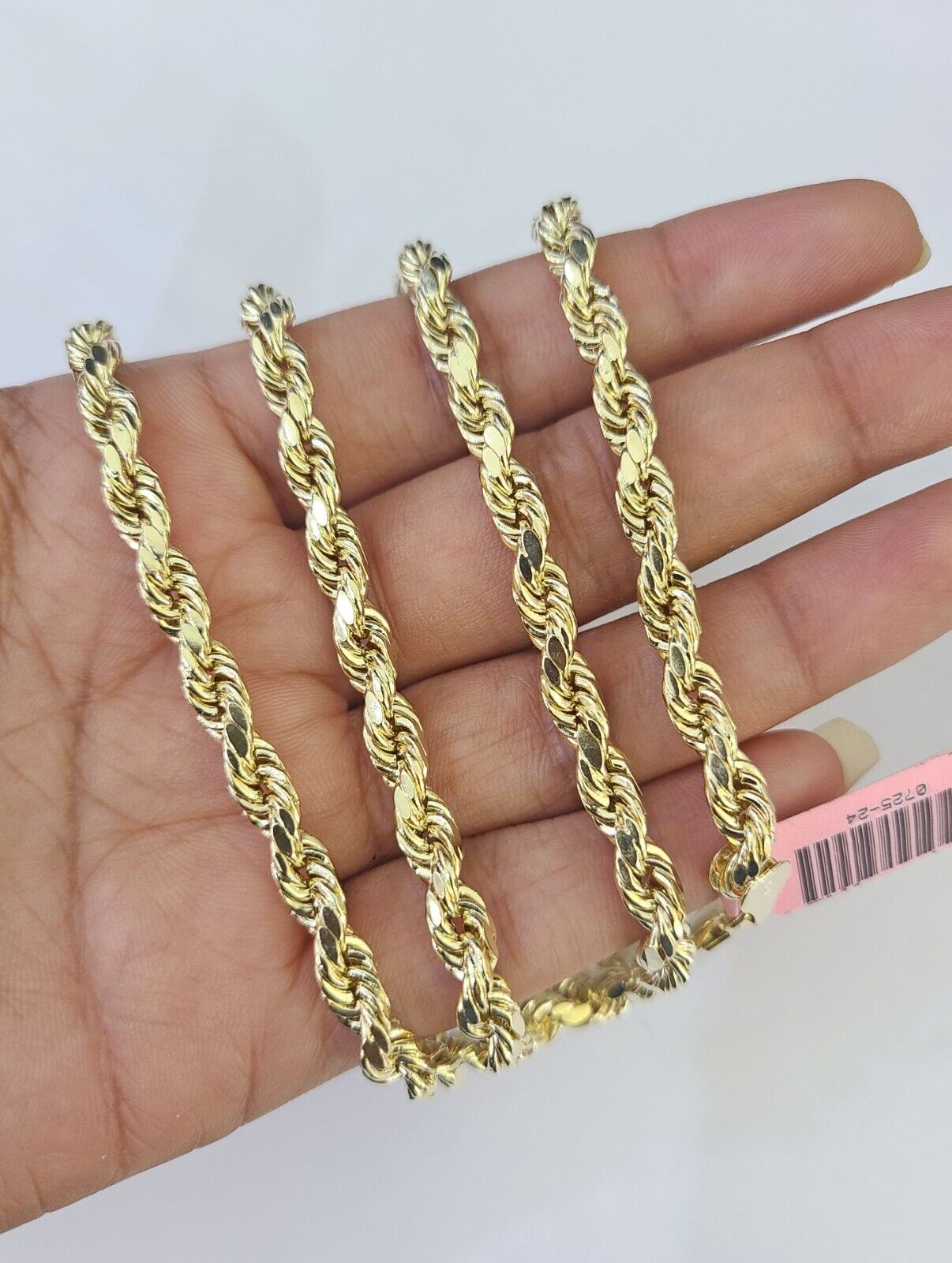 14k Real Rope Chain Yellow Gold 6mm 18"-28" Inch Men Women Genuine Necklace