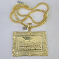 10K Franco Chain Last Supper Pendant Charm Necklace 20"-26" 5mm Yellow Gold SET