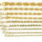 Solid 10k Yellow Gold Rope Chain 1mm-10mm Diamond Cut 16"-30"