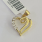 10K Real Heart Charm Pendant Gold 10kt Genuine Yellow