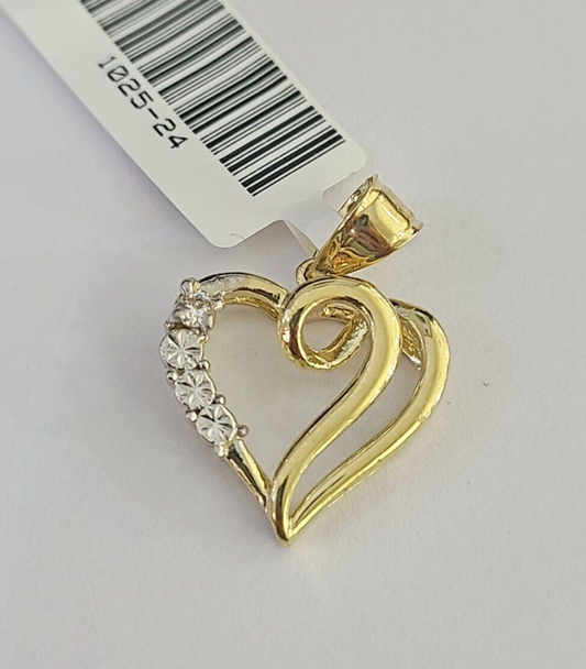 10K Real Heart Charm Pendant Gold 10kt Genuine Yellow