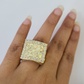 Real 10k Nugget Ring Yellow Gold Women Men Genuine 10Kt