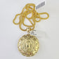 10K Gold Franco Chain Jesus Mary Charm Pendant 20-26 inches 2.5mm REAL Yellow