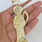 10K Franco Chain Saint Reaper Pendant Charm Necklace 20"-26" 5mm Gold SET Yellow