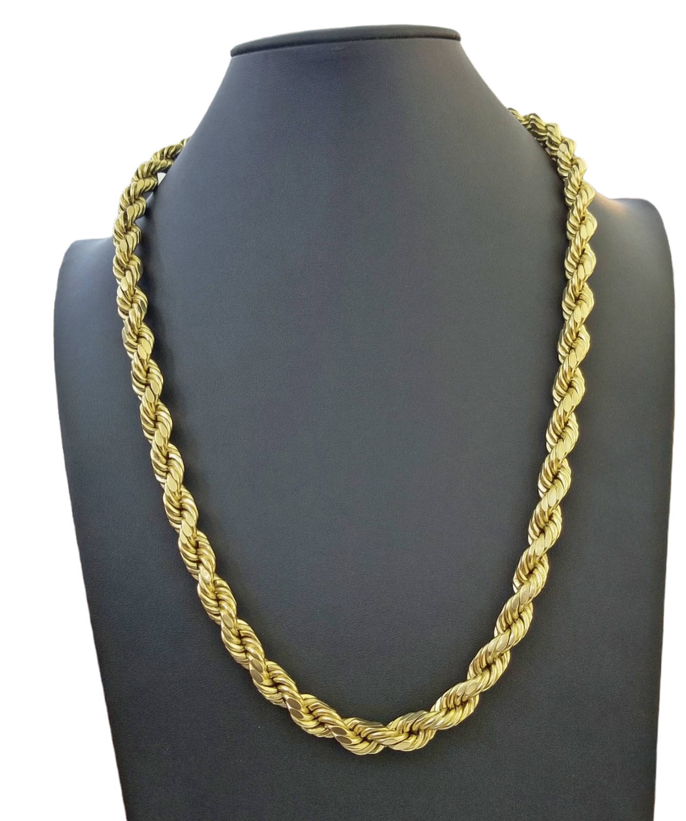 Real 10k Gold Rope Chain Necklace 18"-30" Inch 3mm-10mm Men & Women DISCOUNT