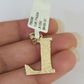 10k Gold Initial L Charm Rope Chain 16"-26" 2.5mm SET Necklace Alphabet Pendant