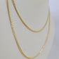 18k Real Solid Miami Cuban Chain Yellow Gold 3mm 18" Inch Genuine Necklace