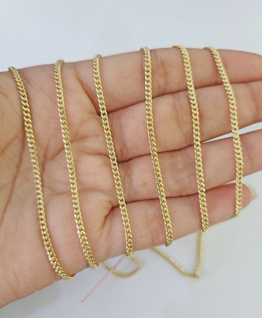 14k Yellow Gold Miami Cuban Link Chain Necklace 2mm 18-26 Inches Real