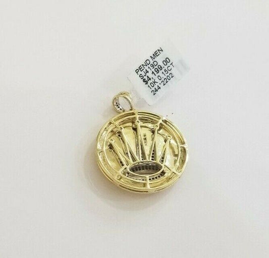 Real 10k Gold Genuine Diamond charm crown  diamond pendant