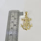 10K Franco Chain Jesus Anchor Pendant Charm Necklace 16"-24" 2mm Yellow Gold SET