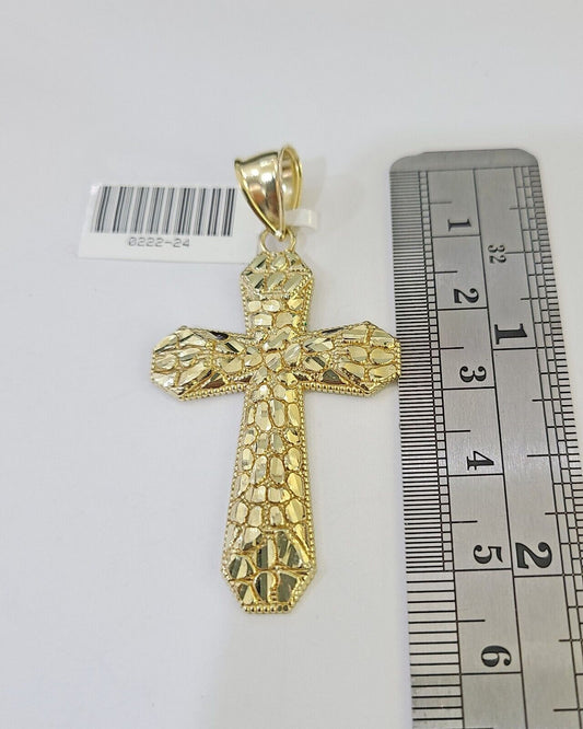 10K Gold Franco Chain Cross Charm Length 18-26 inches 3mm REAL Yellow