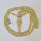 Real 10k Miami Cuban Chain Jesus Charm 4mm Yellow Gold Necklace Pendant 18"-26"