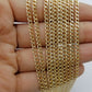 10k Yellow Gold Cuban Link 2mm Chain Diamond Cut Necklace Men Women Real