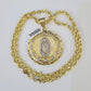 Real 10k Solid Rope Chain Jesus Mary Charm Set 6mm 20"-30" Inch Necklace Gold