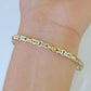 10K Yellow Gold Turkish Byzantine Link Bracelet 4mm 9" inch Real Genuine