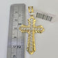 Real 14k Chain Cross Charm Set Miami Cuban Link 5mm 18"-30" Necklace Pendant