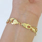 10k Yellow Gold Cuban Link ID Bracelet Solid 8" 9mm Lobster Clasp Real 10Kt