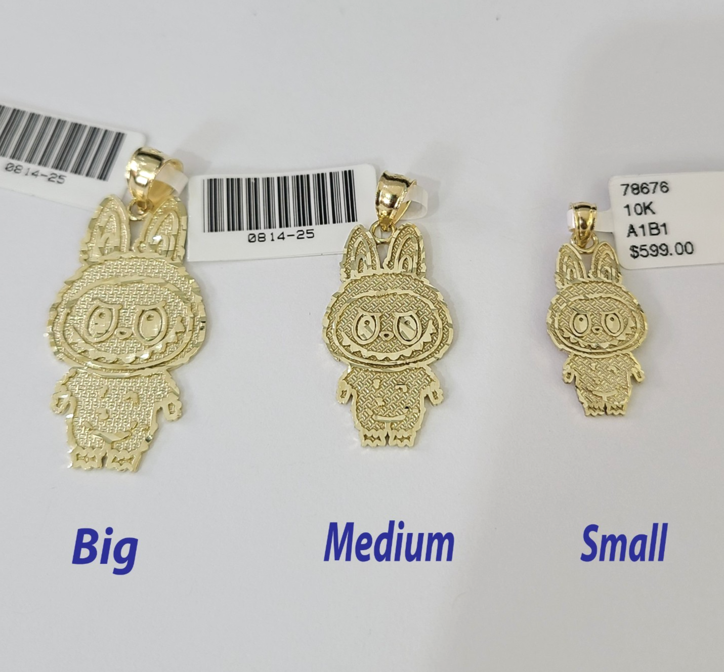 10k Cartoon Monster Charm Pendant Men Women 10kt Real Yellow Gold