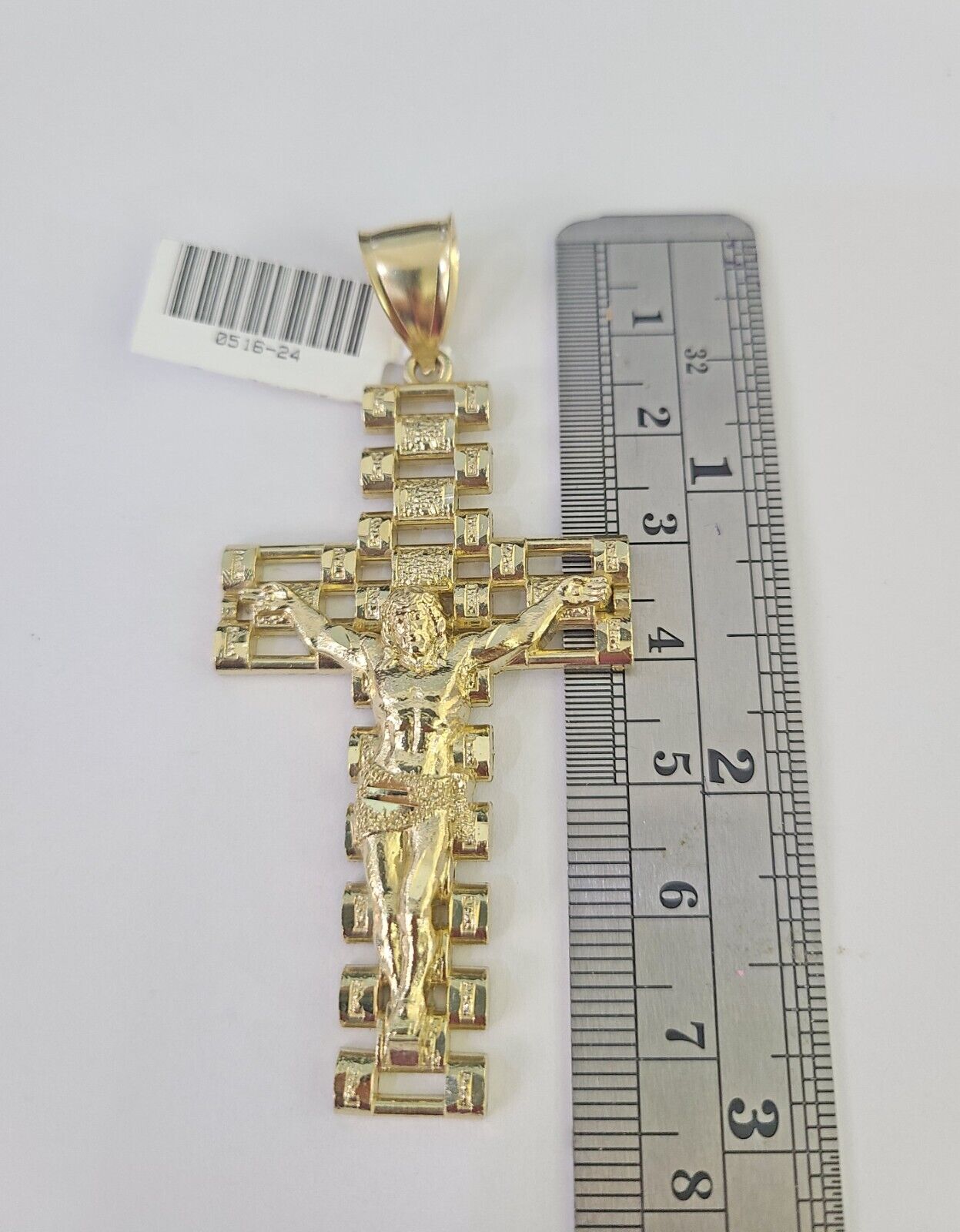 10k Solid Rope Chain Jesus Cross Charm Set 4mm 20"-28" Necklace Gold Yellow