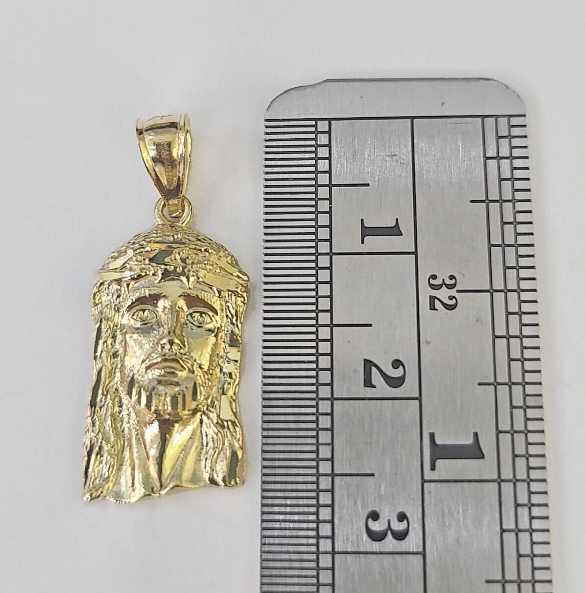 Real 10K Yellow Gold Jesus Head Pendant Charm Genuine