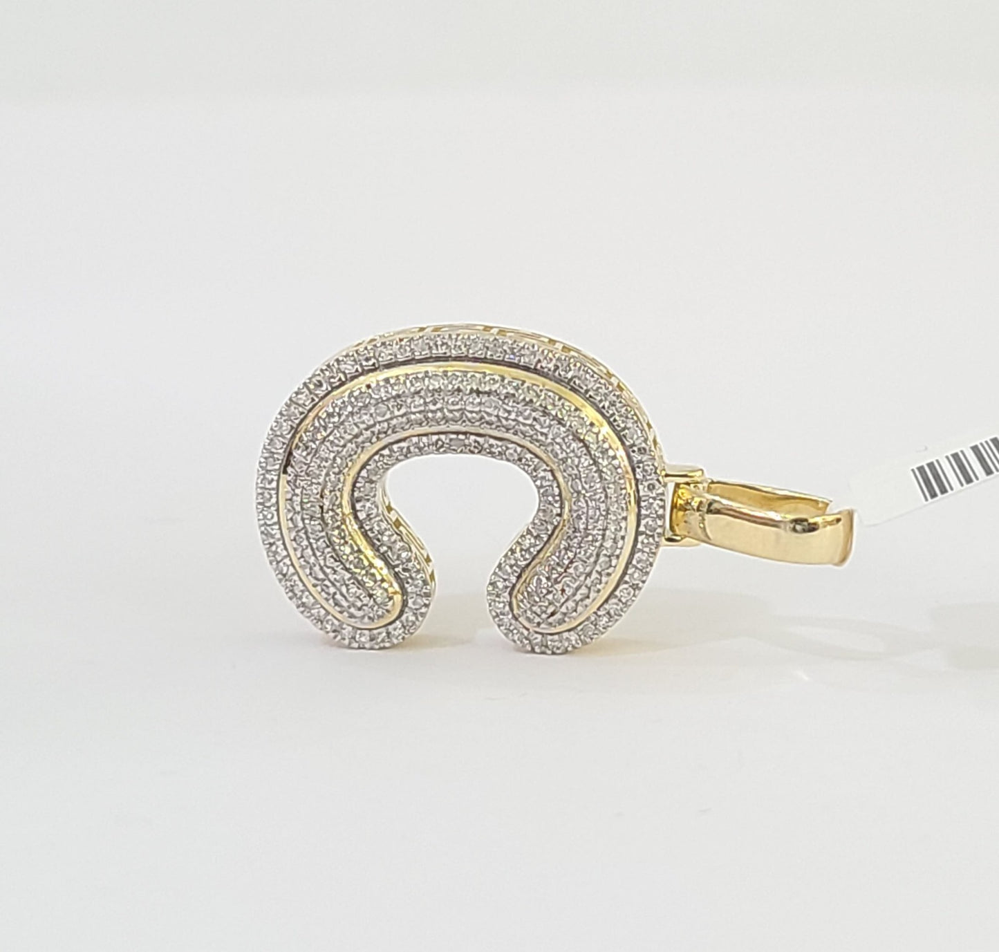 10k Gold Natural Diamond Letter C Initial Alphabet Charm Pendant