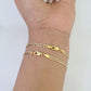 14K Solid Cuban Curb Link Bracelet Diamond Cut 3mm 7" Inch REAL Yellow Gold
