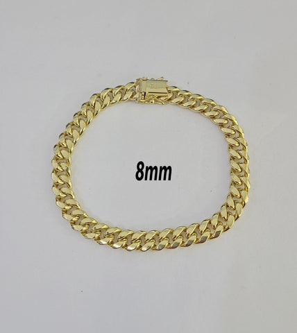 Real 10k Gold Miami Cuban link Bracelet 6mm-9mm 7"-9" 10kt Yellow Gold