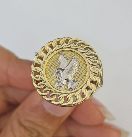 Real 10k Ring Eagle Fancy Design Yellow Gold Men Casual 10kt