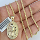 10k Solid Rope Chain 2mm Jesus Head Pendant Charm Necklace SET 18-22" Ladies